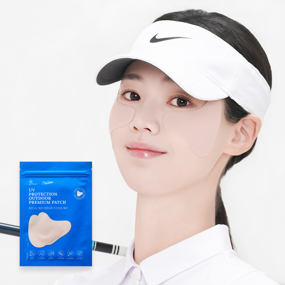 화온 골프 썬패치 UV 자외선차단 와이드형 쿨링 얼굴패치 러닝 등산 5매입, 1개 이미지 6