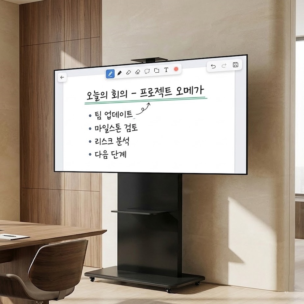 전자칠판 스탠드 이동식 TV 거치대 특대형 고중량 업무용 매장용 254cm(100인치) 이미지 6
