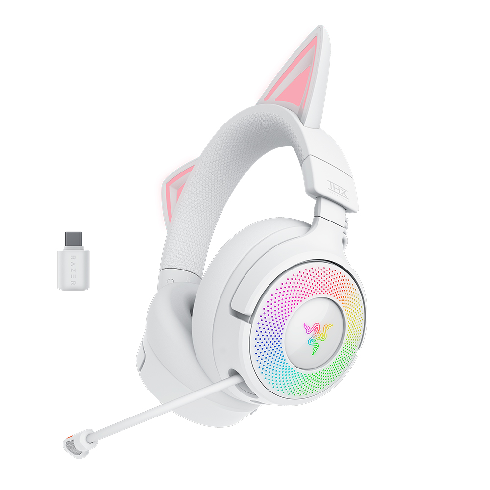 레이저코리아 Kraken Kitty V3 PRO 고양이귀 게이밍 헤드셋 화이트 - 상세 이미지 2