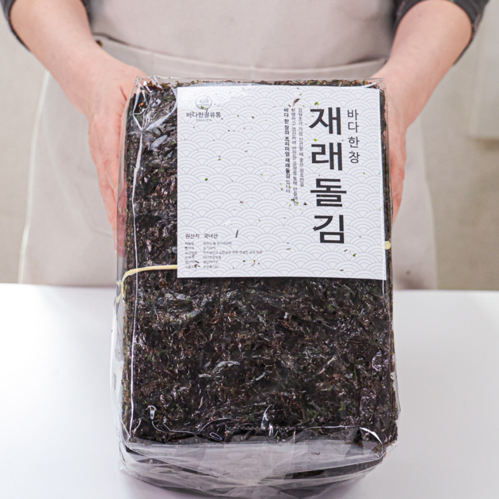 햇 재래돌김 국내산 곱창김 무조미 마른김 100매 1톳 - 상품 이미지