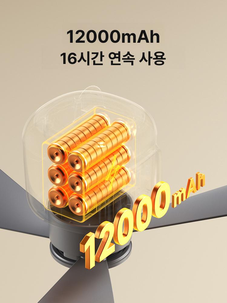 무선 실링팬 캠핑용 인테리어 천장 서큐라이트 리모컨 선풍기 무드등 미니 대형 천정 휴대용 - 상세 이미지 3