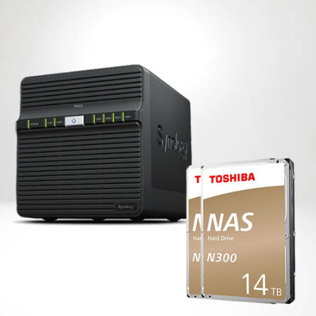 시놀로지 DS423 TOSHIBA N300 14TB X2