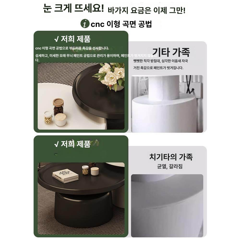 침대 협탁 모던 선반 블랙 거실 테이블 침실 사이드 캐비닛 월넛 침대옆 수납장 - 상세 이미지 5