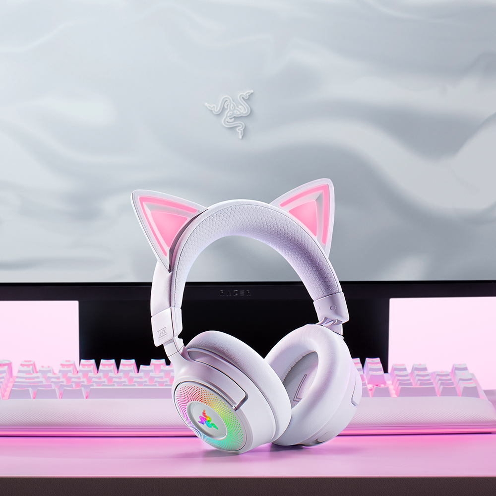 레이저코리아 Kraken Kitty V3 PRO 고양이귀 게이밍 헤드셋 화이트 이미지 8