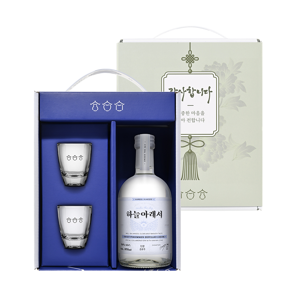 감사 샷잔선물세트 하늘아래서 24도 375ml 명절 설날 추석 가정의달 선물 - 상세 이미지 3