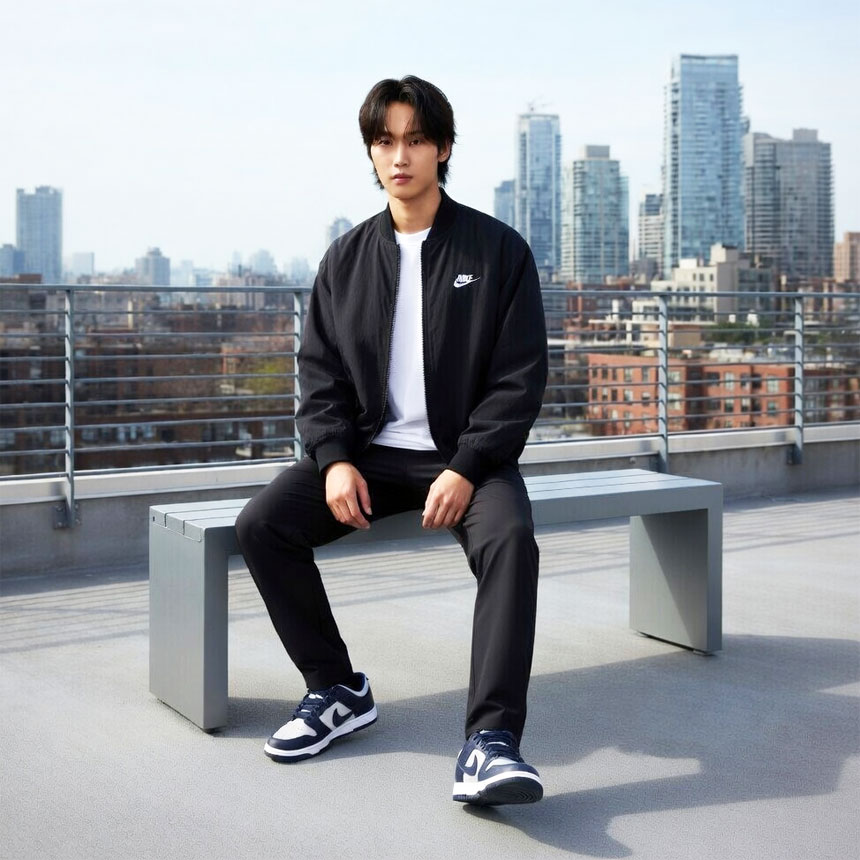 나이키 NSW 에센셜 우븐 남성 바람막이 블루종 봄버 자켓 DM6822 블랙, XL - 상세 이미지 2