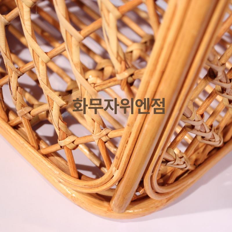 사각 빨래바구니 라탄 우드 대용량 햄퍼 세탁 수납함 오픈형 런드리 바스켓 - 상세 이미지 4