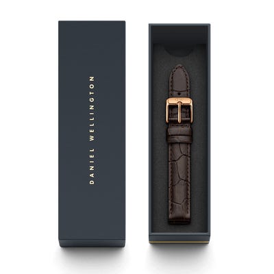 다니엘 웰링턴 PETITE YORK 2컬러 다크브라운 크로커다일 무늬 DW 가죽스트랩 이미지 3
