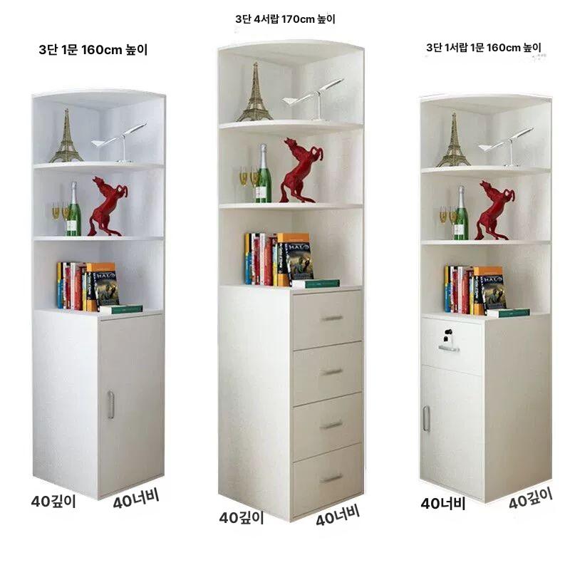 틈새 수납함 코너장 주방 장식장 거실 모서리 북타워 기숙사 원룸 정리함 - 상세 이미지 5