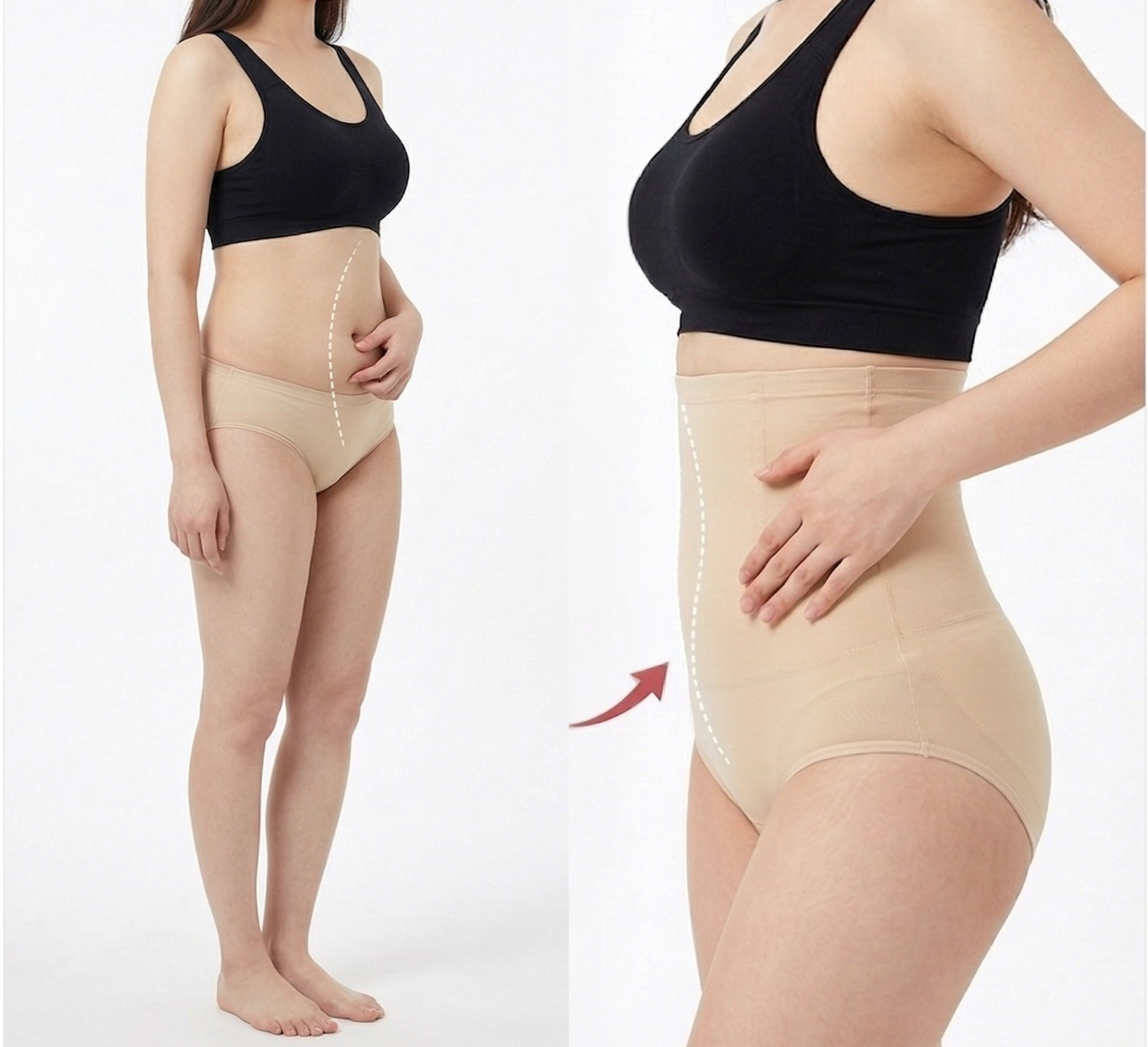 뱃살 보정 팬티 심리스 똥배 거들형 팬티 거들형 하이웨스트 - 상품 이미지