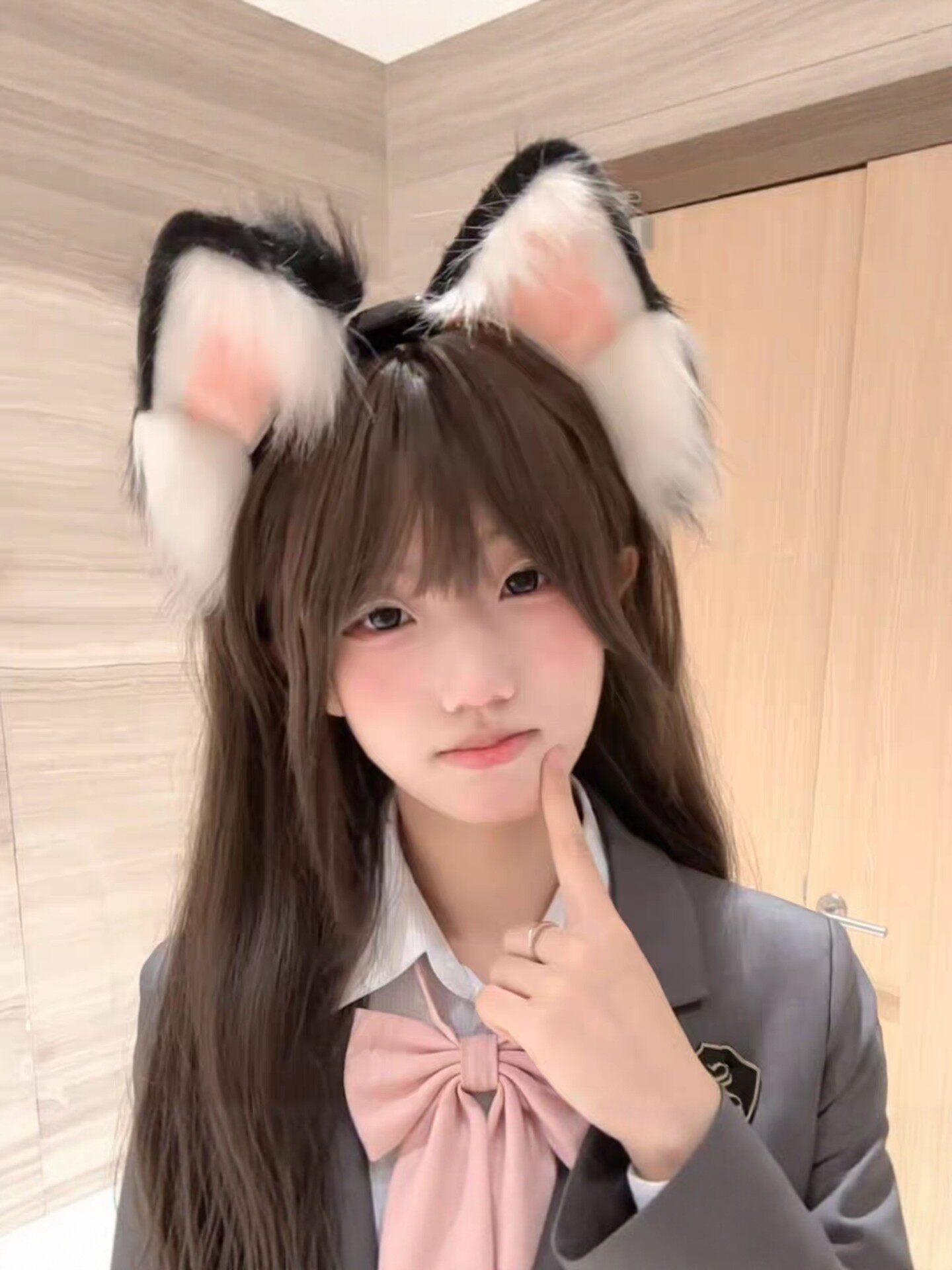 움직이는 고양이귀 머리 띠 충전식 핀 화이트 액세서리 헤어 헤드셋 테일 공주 - 상세 이미지 3
