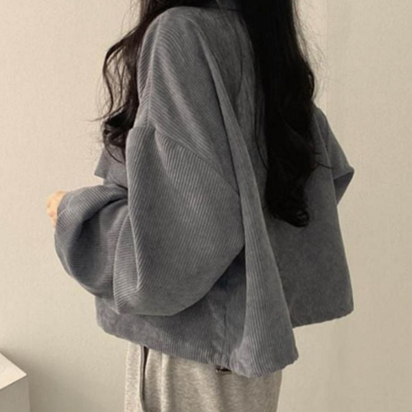 레귤러핏 여성 골덴 자켓 루즈핏 여성 코듀로이 자켓 데일리 가을 셔츠 블라우스 아우터 카라 - 상품 이미지