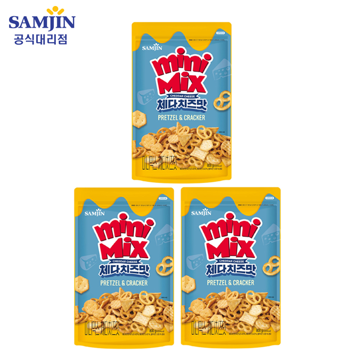 삼진 미니 프레첼 미니믹스 체다치즈맛 800g x 3개 프레첼 원조 안주 간식 베이커리 디저트 - 상품 이미지