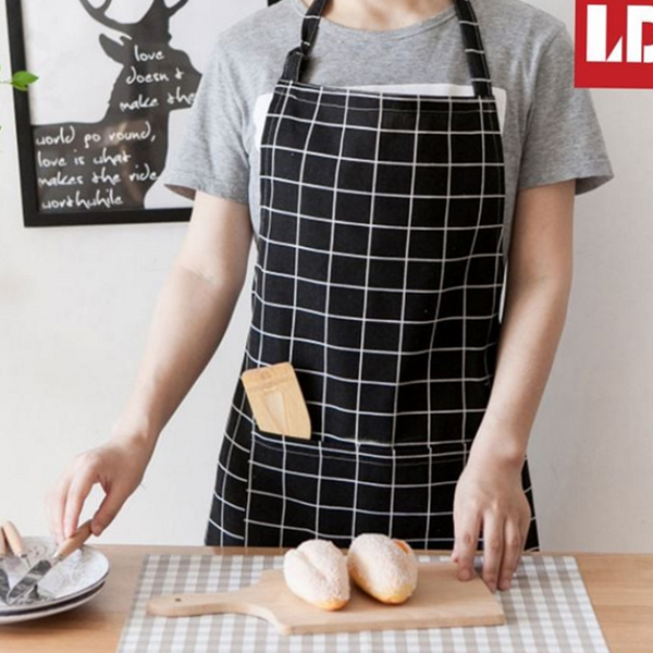 다용도 체크 앞치마 생활용 모던 앞치마 베이킹 카페 주방 요리 방수 성인 가정용 면 남성 - 상품 이미지