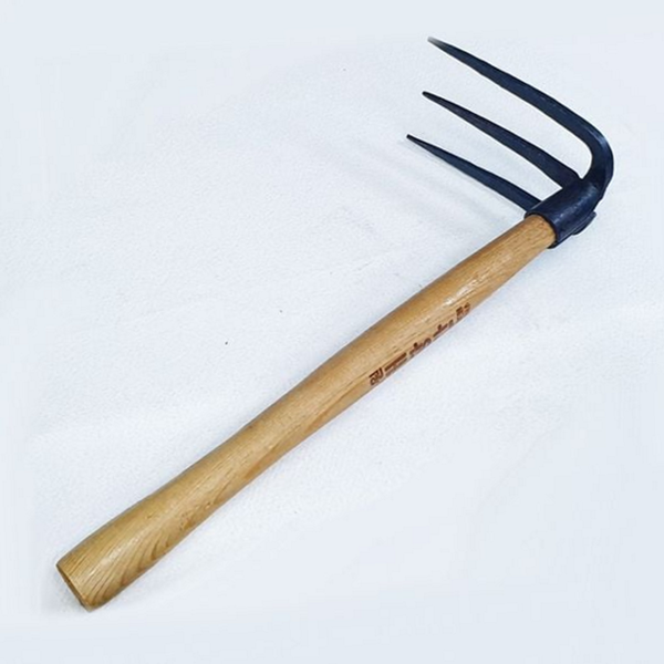 농사용 나무 자루 쇠스랑 원예용 농업용 쇠스랑 텃밭용 세발 괭이 정원용 삽 밭 농사 손잡이 - 상품 이미지