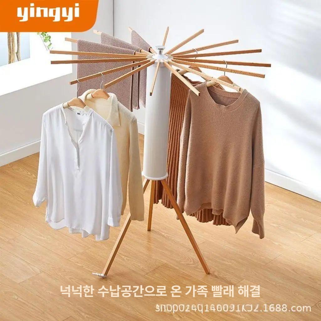 접이식 빨래 회전 베란다 건조대 공간활용 수건 이불 대형 빨랫대 미니 - 상세 이미지 2