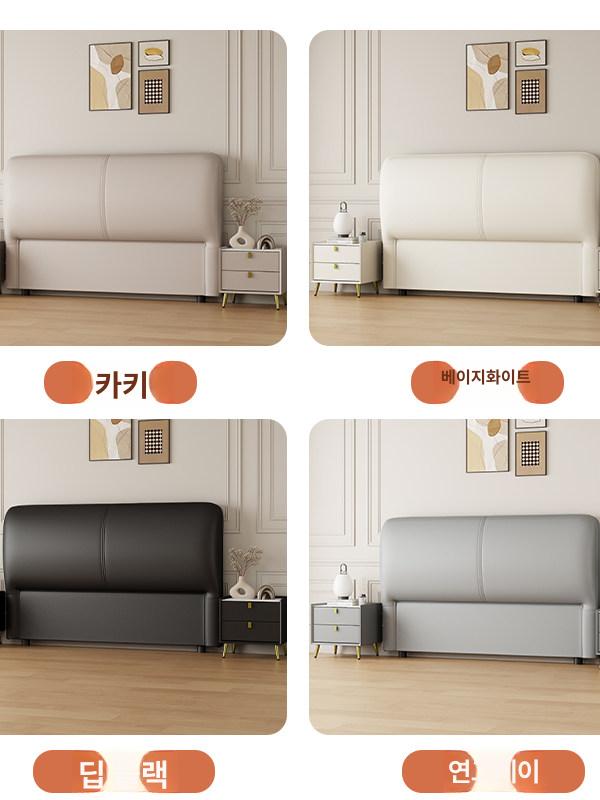 원목 침대 헤드 보드 호텔 머티판 머리판 침실 프레임 스타일 A 블랙 [캣 스크래치 가죽] 1.2m - 상세 이미지 3