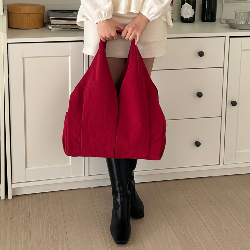 [먼슬리무드] 오르빗 라인 데일리 보부상 숄더백 (4색상) 기저귀가방 레드 - 상세 이미지 2