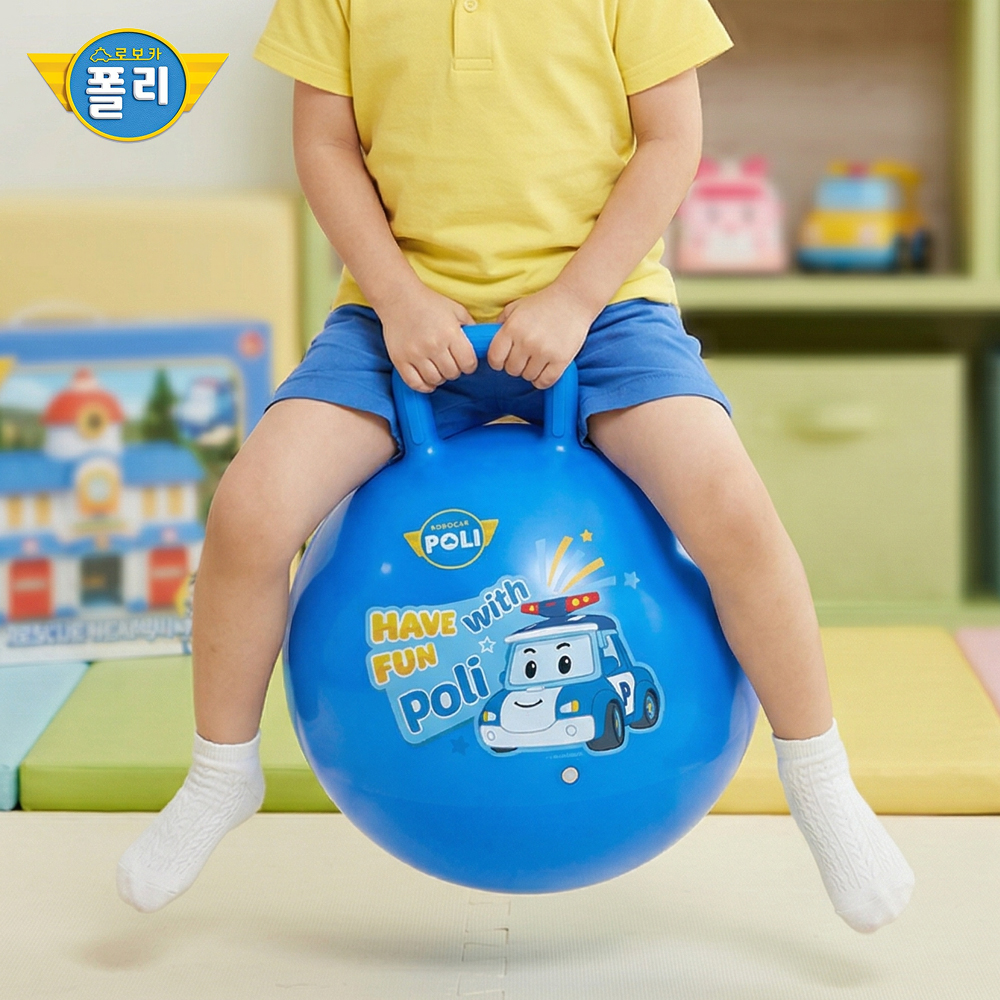 로보카 폴리 엠버 키즈 통통볼 점핑 유아 짐볼 균형 실내 호핑볼 - 상세 이미지 3