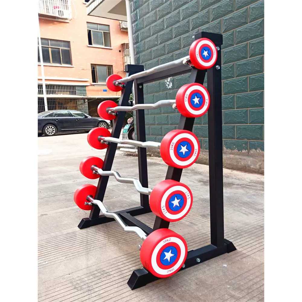 바벨 포함 역기 렉 거치대 용 5단 100kg 일자바 세트 랙 - 상세 이미지 3