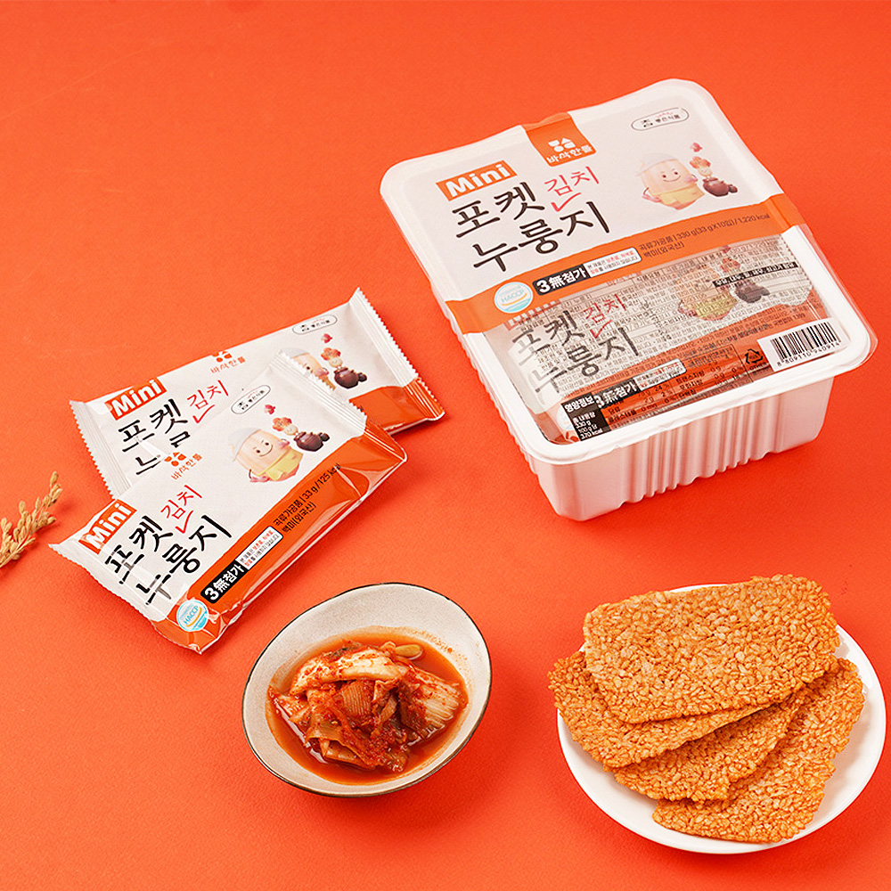 바삭한톨 김치 포켓 누룽지 330g 1개 개별포장 간편간식 이미지 6