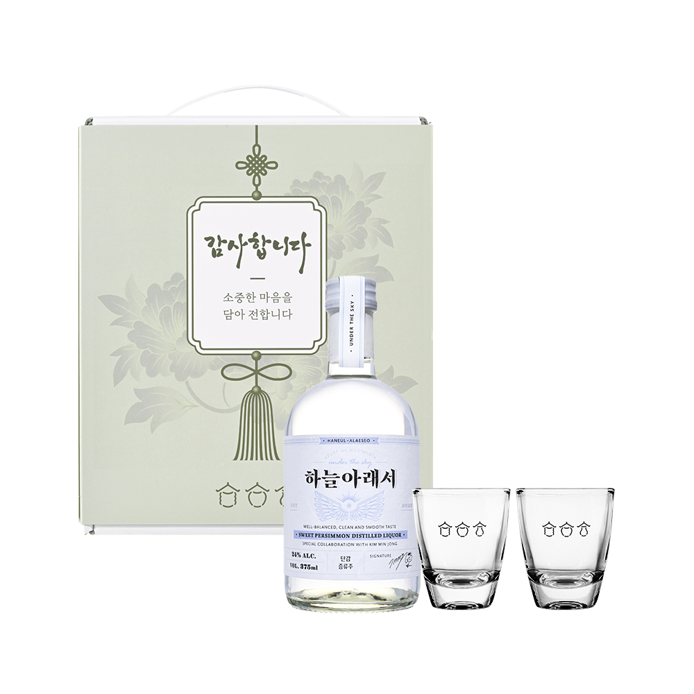 감사 샷잔선물세트 하늘아래서 24도 375ml 명절 설날 추석 가정의달 선물 - 상세 이미지 2