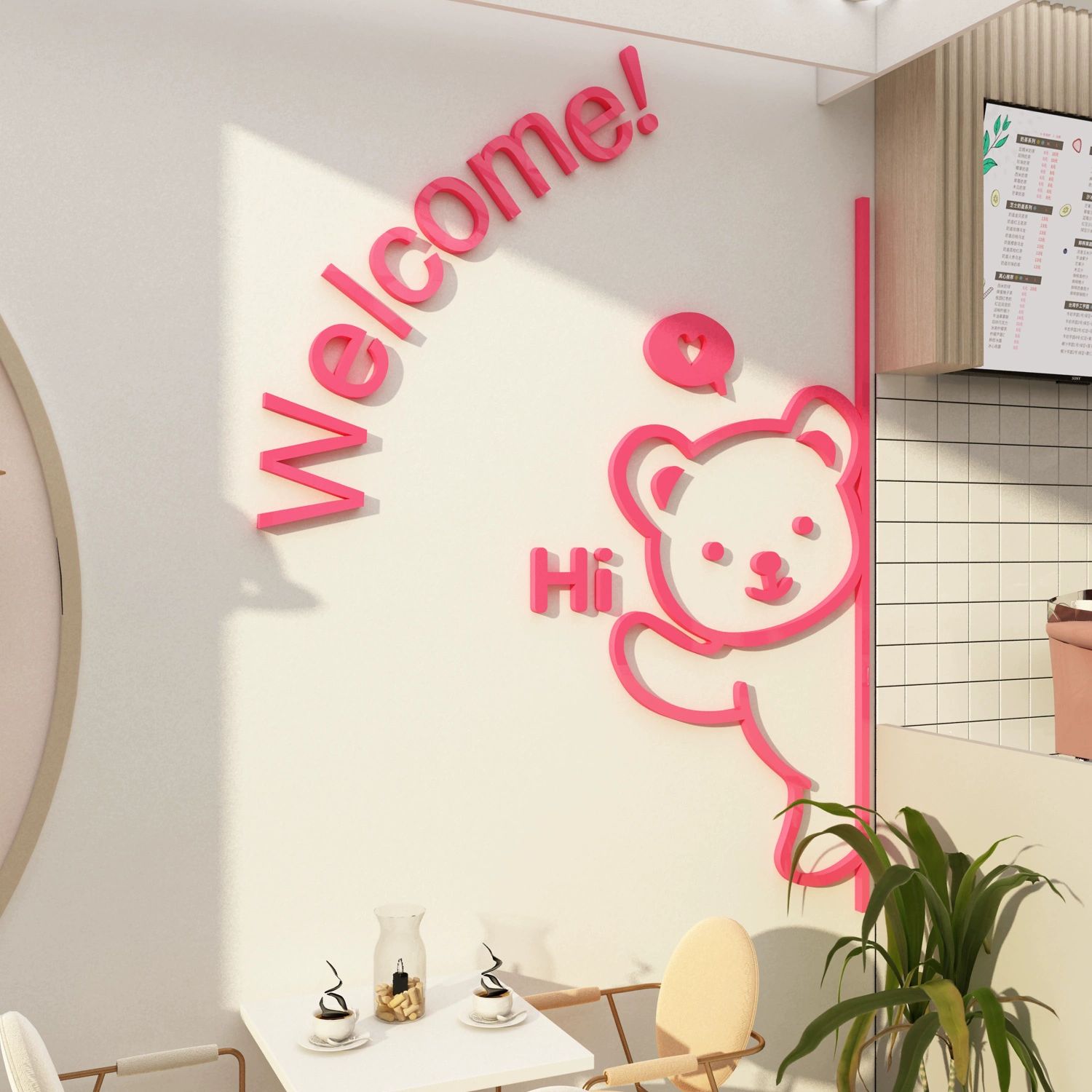 입체 벽스티커 아크릴 3D 미러 카페 포인트 장식 데코 인테리어 꾸미기 소품 대형 - 상세 이미지 4