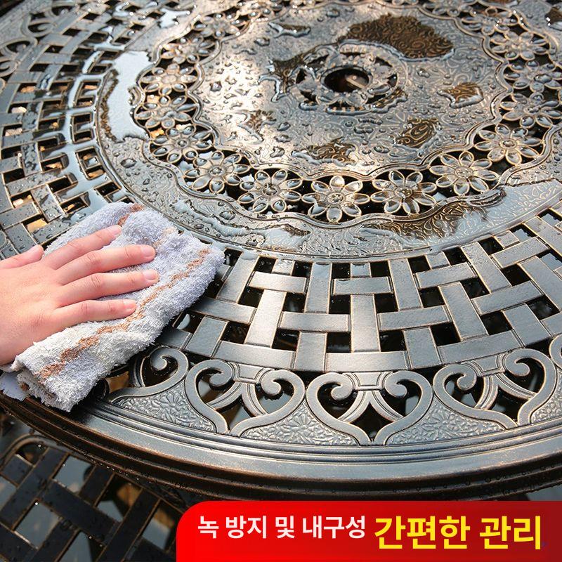 철제 야외 테이블 카페 원형 파스텔 정원 세트 북유럽 펜션 - 상세 이미지 2