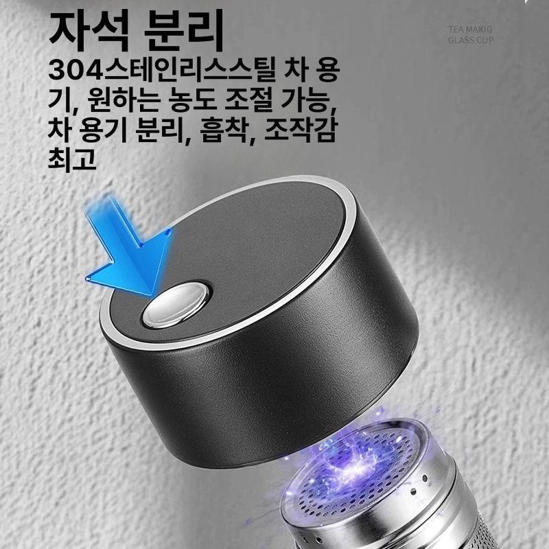 차망 텀블러 이중유리 400ml 티보틀 내열 보온병 캡슐 차 우리기 머그컵 - 상세 이미지 2