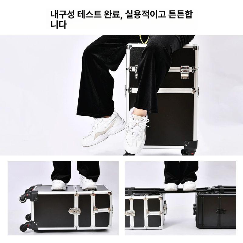 네일 캐리어 이동식 메이크업 출장용 전문가 대형 분리형 박스 정리함 조명 - 상세 이미지 5