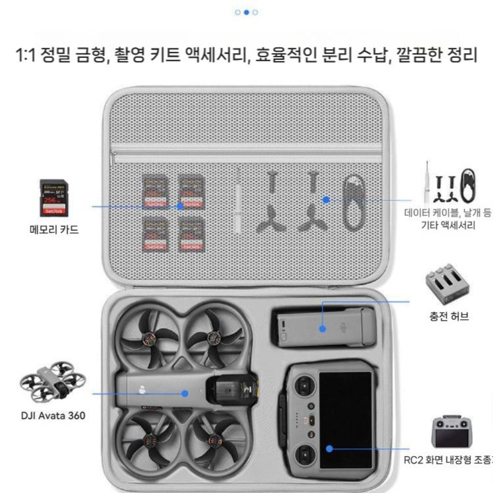DJI 아바타360 수납 가방 하드 보호 케이스 방수 드론 조종기 보관 파우치 숄더백 - 상세 이미지 2