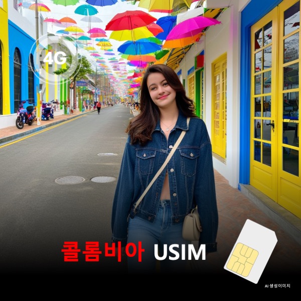 [유심칩] 콜롬비아 유심 USIM 데이터 전용 매일 무제한 이심통 - 상품 이미지