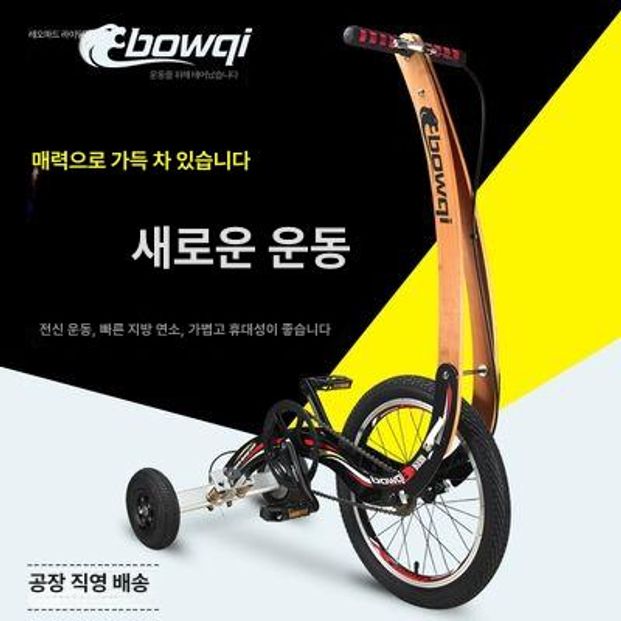 스탠딩자전거 삼륜 하프바이크 전신코어운동 유산소다이어트 실내외겸용 원목프레임 레드 20inch 20inch - 상세 이미지 2
