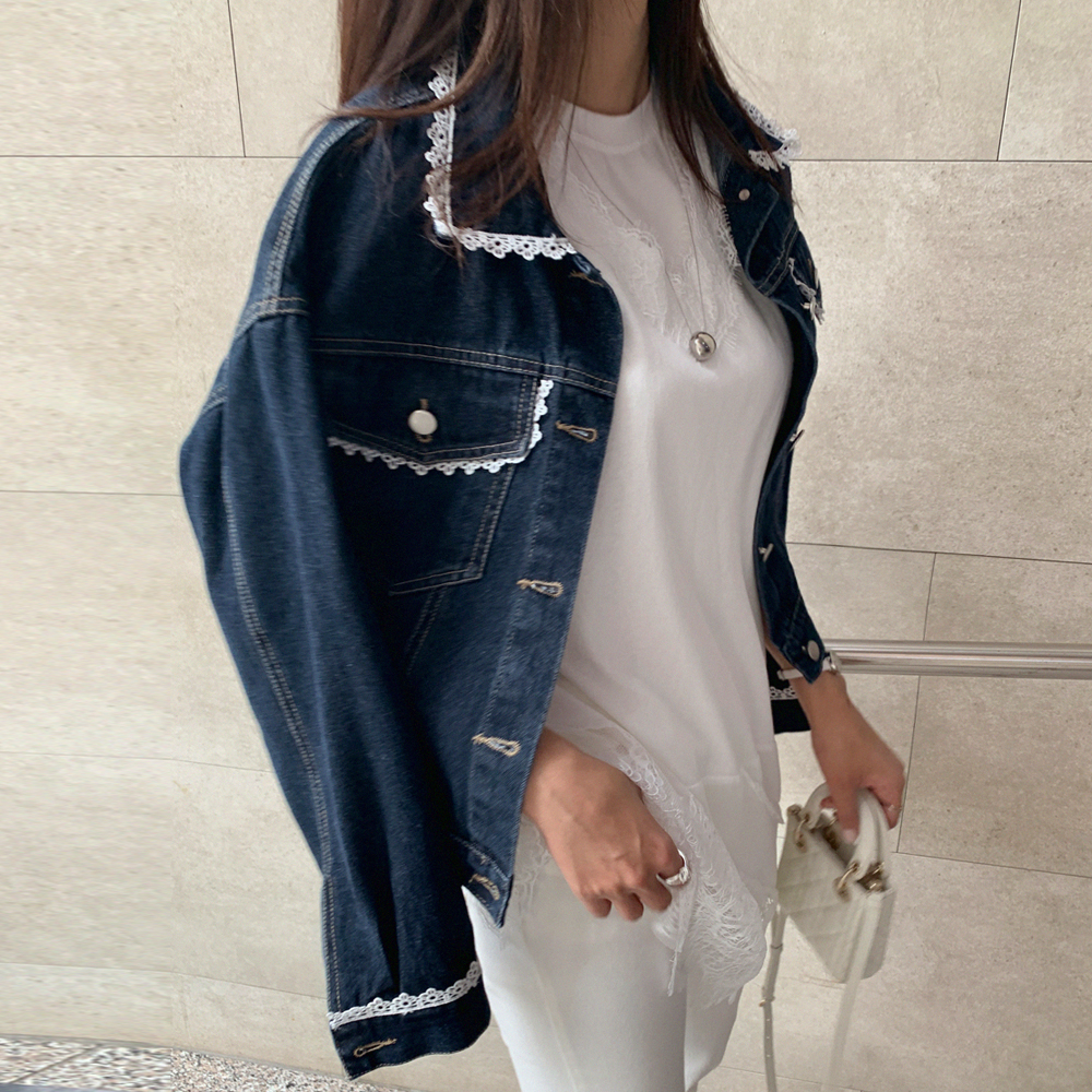 (무배)이레나 데님 자켓 이미지 6