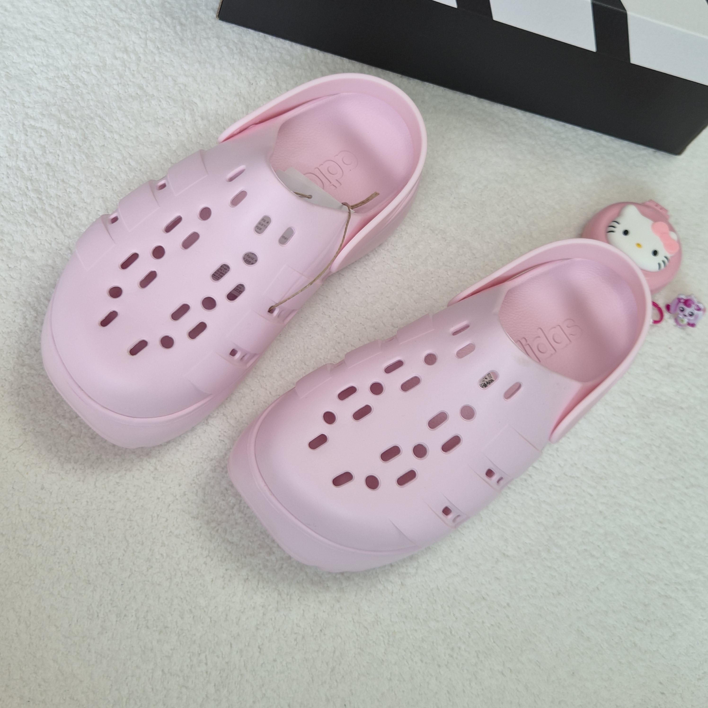 아디다스 아딜렛 클로그 플랫폼 키높이 남녀공용샌들 3color 화이트 핑크 실버 - 상세 이미지 5