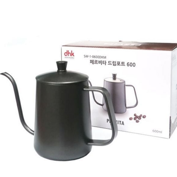 스테인리스 커피 드립 포트 드립용 핸드 드립 주전자 600ml 홈카페 플레이트 스텐레스 - 상품 이미지