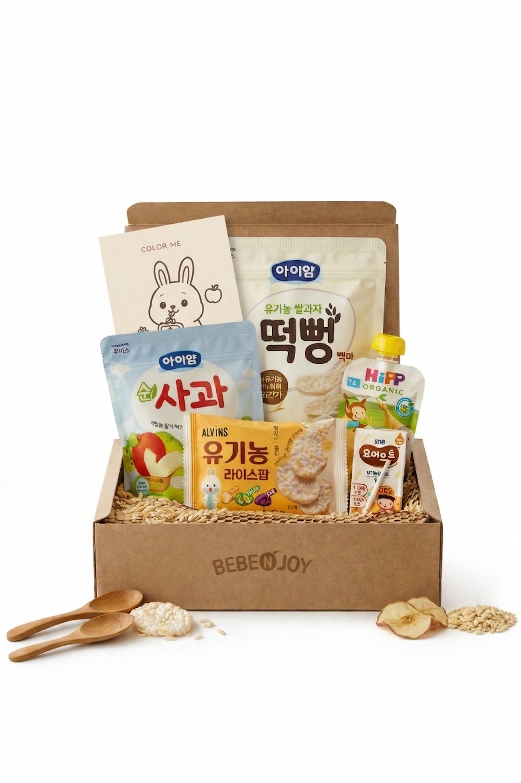 베베앤조이 떡뻥 5종 과자선물세트 돌선물 어린이집답례품 아기선물 유아간식 - 상품 이미지