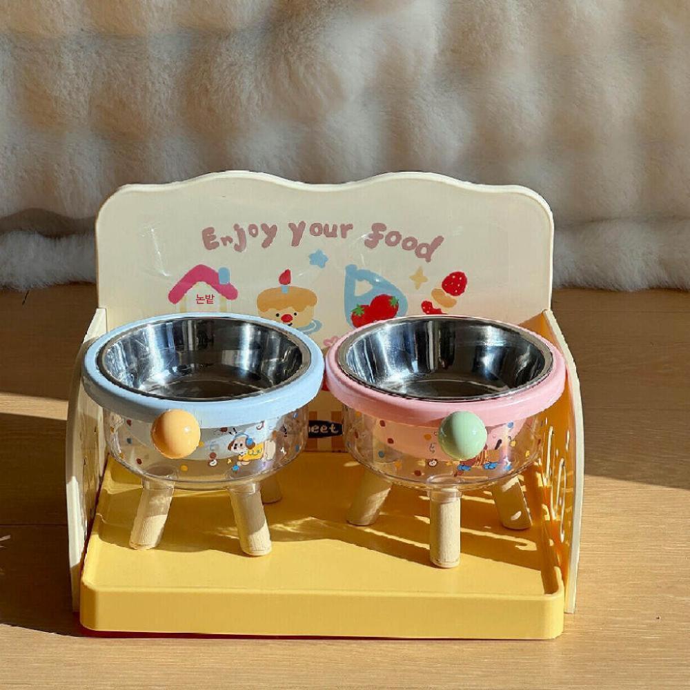 고양이 강아지 밥그릇 유니크한 그릇 키높이 하이볼 귀엽고 이쁜 식기 트레이 - 상세 이미지 3