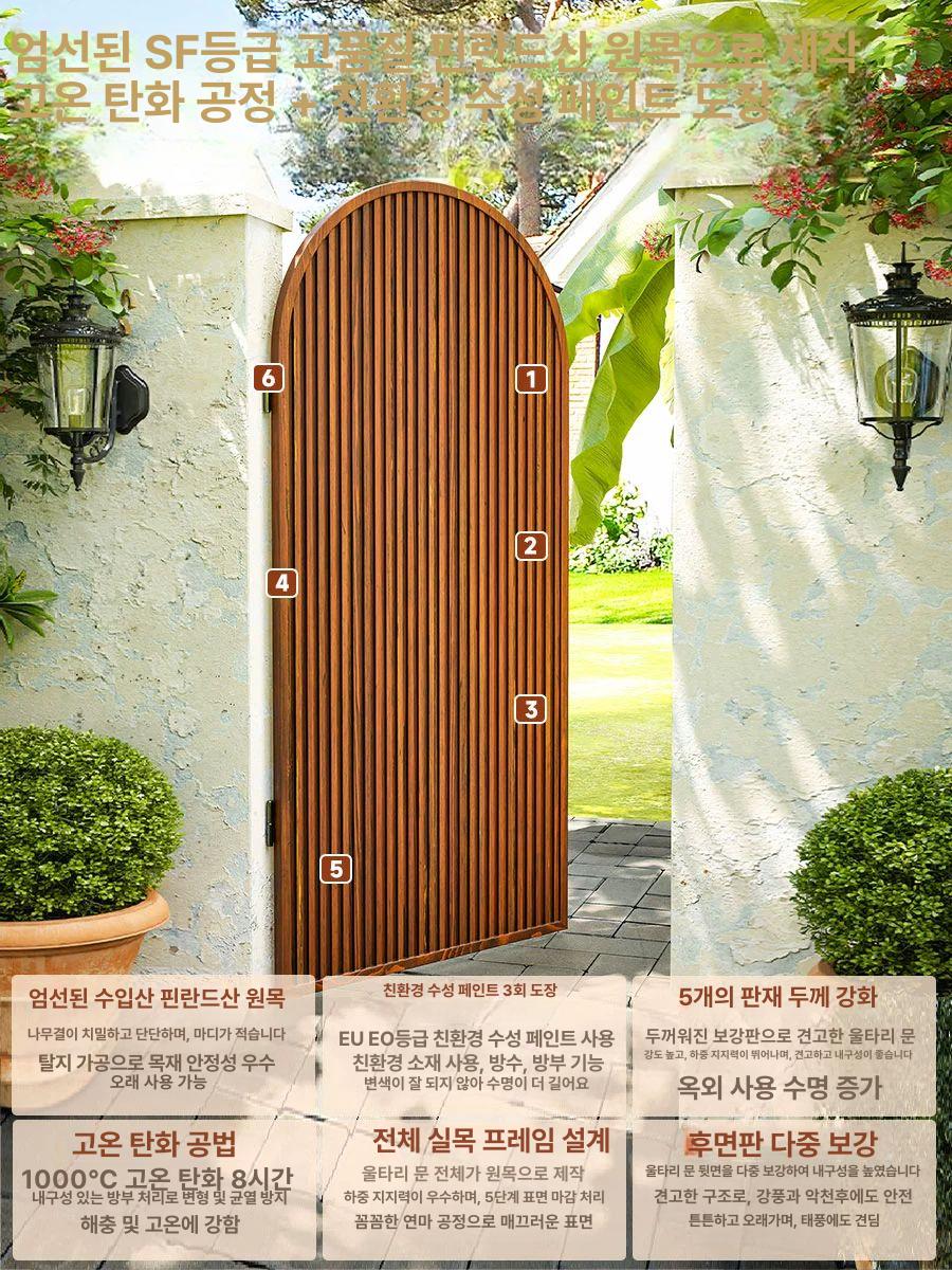 별장 야외게이트 쪽문 출입문 휀스 전원주택 정문 양문형 스틸 펜션 - 상세 이미지 3