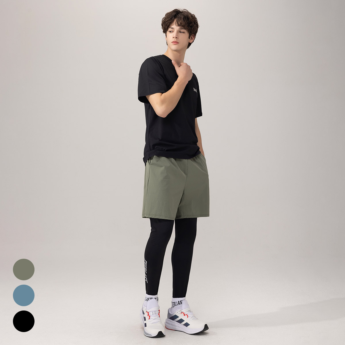 1+1 에버라스트 남자 반바지 레깅스 투인원 헬스 상품 이미지