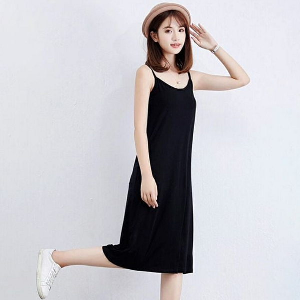 루즈핏 여성 민소매 원피스 데일리 여성 롱 원피스 여름 비치 슬립 웨어 나시 휴양지 이너 - 상품 이미지