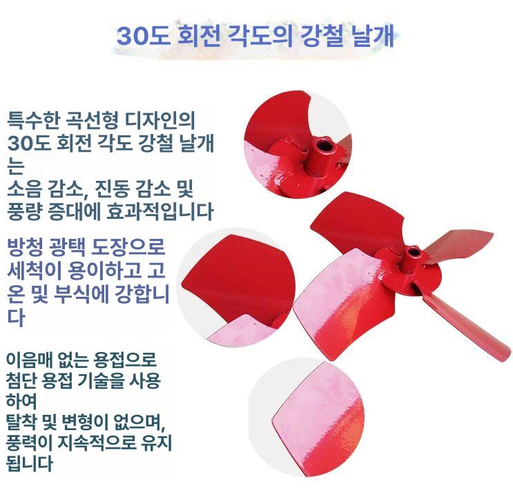 유동팬 환풍기 비닐하우스 셔터 배기팬 환기 온실 축사 농업용 통풍 - 상세 이미지 5