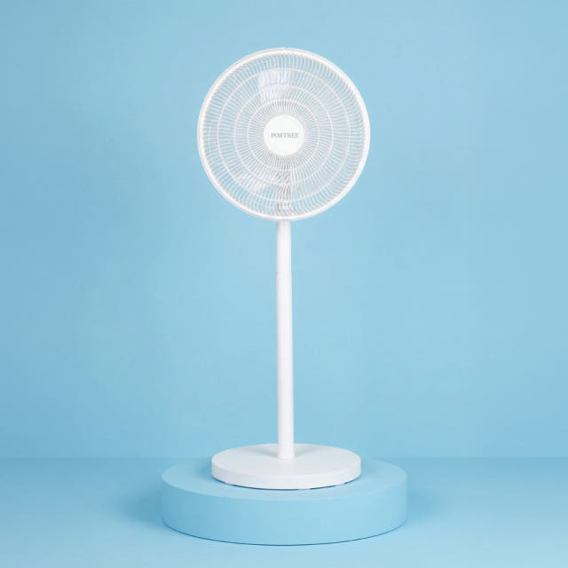 포트리 선풍기 저소음 스탠드 가정용 거실 리모컨 입체회전