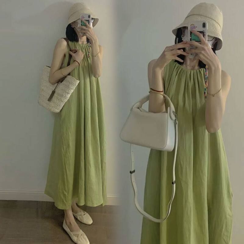 임산부 여름 민소매 임산부원피스 임부원피스 임부복원피스 그린 치마 초록 S