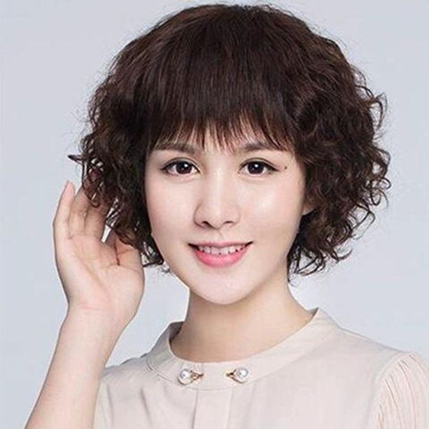 인모 통가발 중년여성 단발가발 파마 웨이브 자연스러운 스타일 데일리 착용용 내구성 강화 - 상세 이미지 2