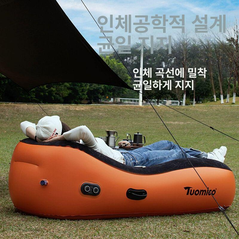 팽창식 에어소파 캠핑 베드 빠른팽창 휴대용 펌프내장 경량 피크닉 아웃도어 - 상세 이미지 5