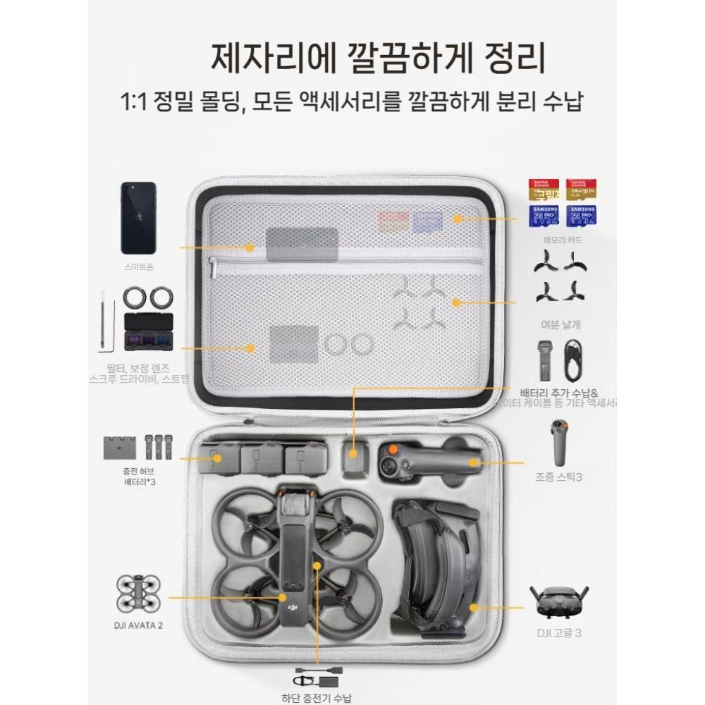 DJI 아바타360 가방 휴대용 드론 안티 드롭 케이스 플라잉 고글 보관 파우치 크로스백 - 상세 이미지 2