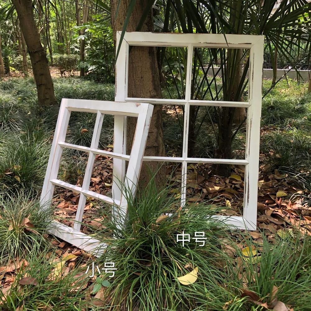 인테리어 창틀 복고풍 카페 엔틱 포토존 가짜창문 북유럽 나무프레임 장식소품 - 상세 이미지 5