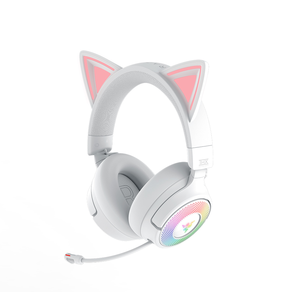 레이저코리아 Kraken Kitty V3 PRO 고양이귀 게이밍 헤드셋 화이트 - 상세 이미지 4