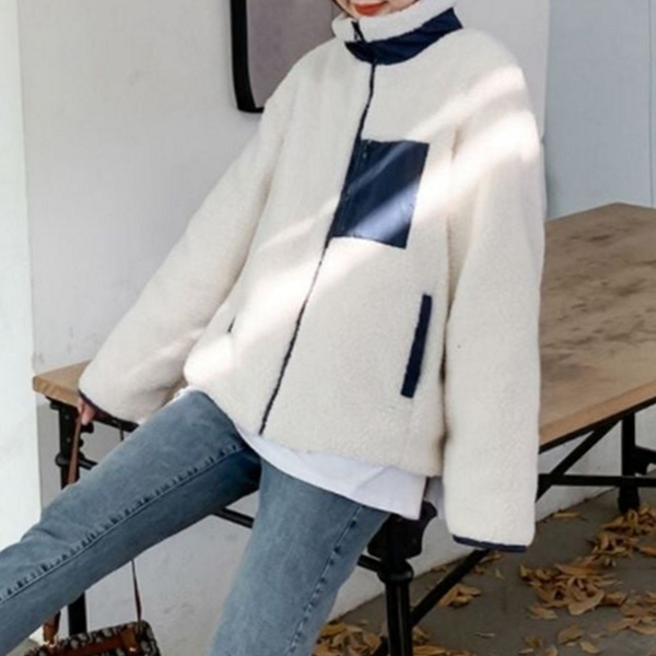 뽀글이 여성 후리스 점퍼 하이넥 여성 플리스 점퍼 보온 자켓 아우터 상의 루즈핏 데일리 - 상품 이미지